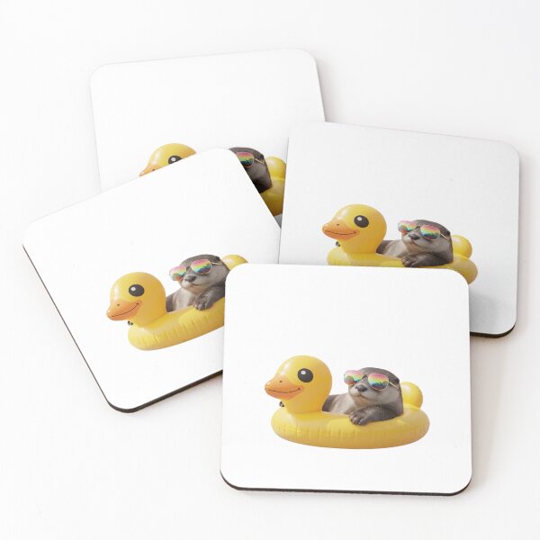 Item preview, Otter duck pool float funny kawaii cute meme designed and sold by CheeseBlueprint.