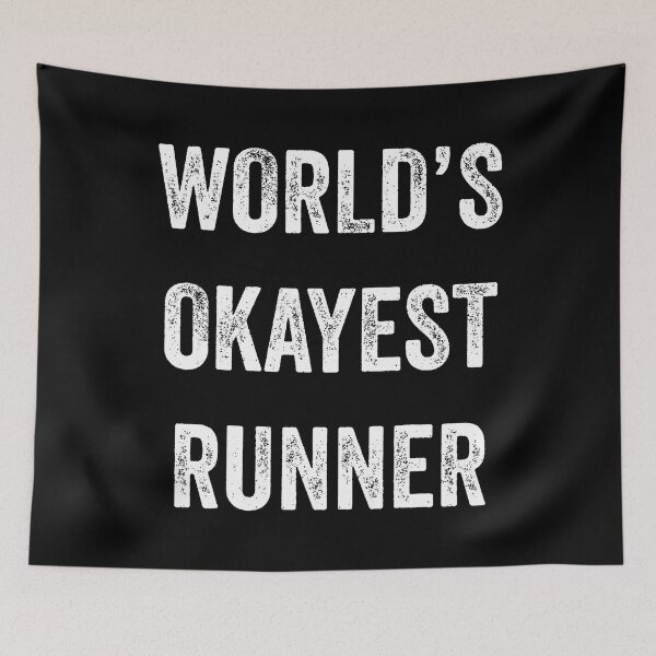 Item preview, World's Okayest Runner Muscle Tank Fitness Gym Workout designed and sold by TamaraIrma.