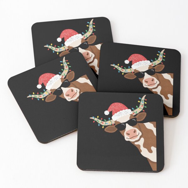 Item preview, Funny Christmas Longhorn Cow Retro Holiday Design designed and sold by FreshVibe Prints.