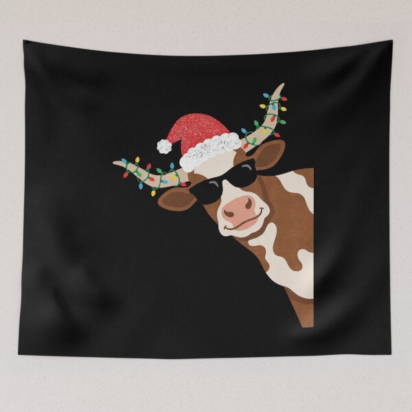 Item preview, Funny Christmas Longhorn Cow Retro Holiday Design designed and sold by FreshVibe Prints.