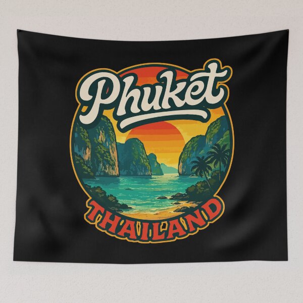 Item preview, Phuket Island Thailand Retro Travel designed and sold by TomFrontierArt.