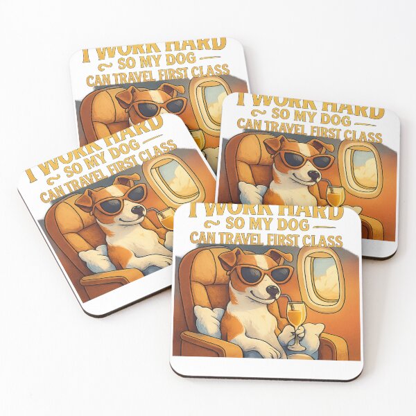 Item preview, I Work Hard So My Dog Can Travel First Class Adventure Vintage Travel designed and sold by Retro-Anime9.