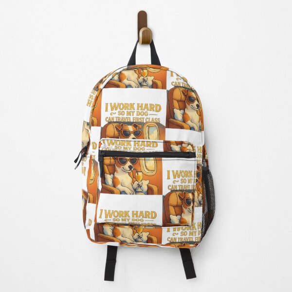 Item preview, I Work Hard So My Dog Can Travel First Class Adventure Vintage Travel designed and sold by Retro-Anime9.