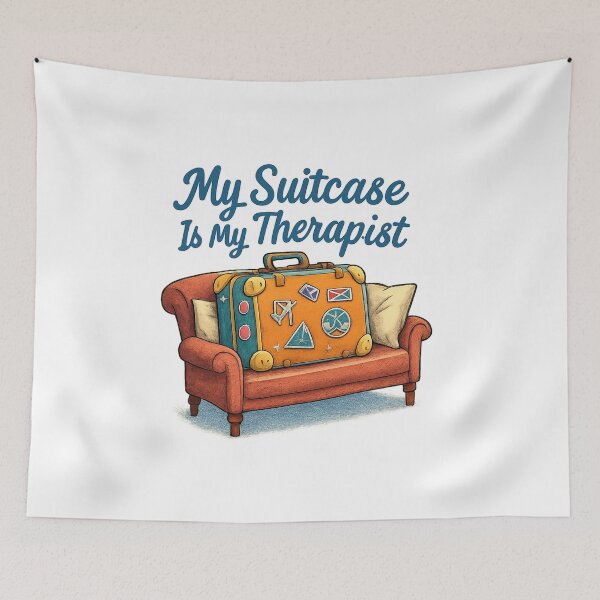 Item preview, My Suitcase Is My Therapist Adventure Vintage Travel designed and sold by Retro-Anime9.