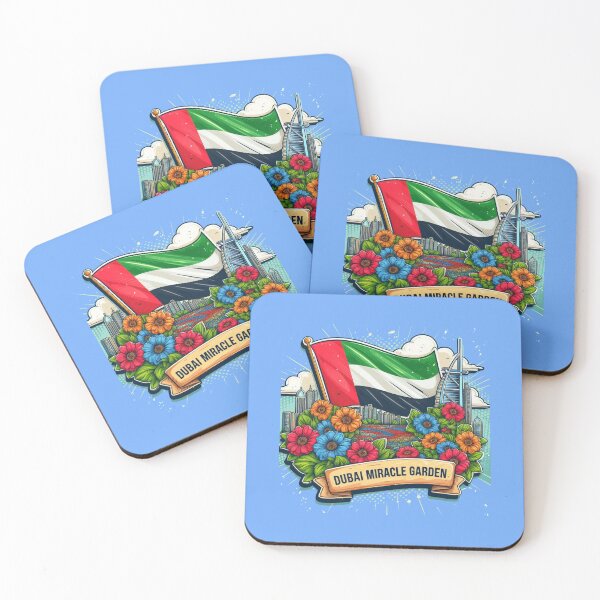 Item preview, Dubai Miracle Garden – 3D Comic Floral Label with UAE Flag , designed and sold by PaintMeWorld.