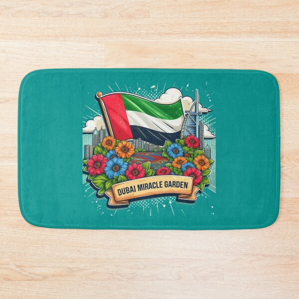 Item preview, Dubai Miracle Garden – 3D Comic Floral Label with UAE Flag , designed and sold by PaintMeWorld.