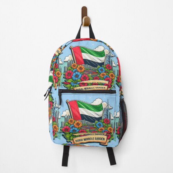 Item preview, Dubai Miracle Garden – 3D Comic Floral Label with UAE Flag , designed and sold by PaintMeWorld.