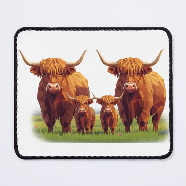 Item preview, Modern Low Poly Coo T-Shirt | Rustic Scottish Cattle Family Graphic designed and sold by Loom on the Loch.