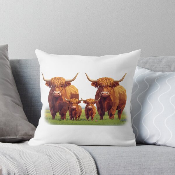 Item preview, Modern Low Poly Coo T-Shirt | Rustic Scottish Cattle Family Graphic designed and sold by Loom on the Loch.
