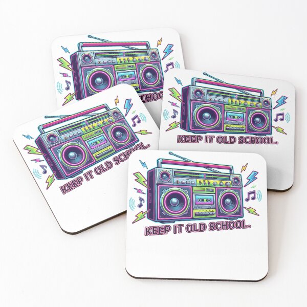 Item preview, Funny Retro Music T-Shirt - 'Keep It Old School' Boombox - 80s Hip Hop Nostalgia Gift designed and sold by INWESTOR88.