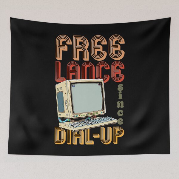 Item preview, Freelance Since Dial-Up Freelancer Remote Worker Retro designed and sold by TamaraIrma.