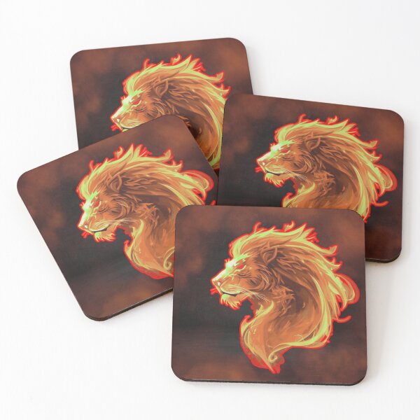 Item preview, Fiery Leo Zodiac Lion - Glowing Fire Sign Art designed and sold by GreennieArt.