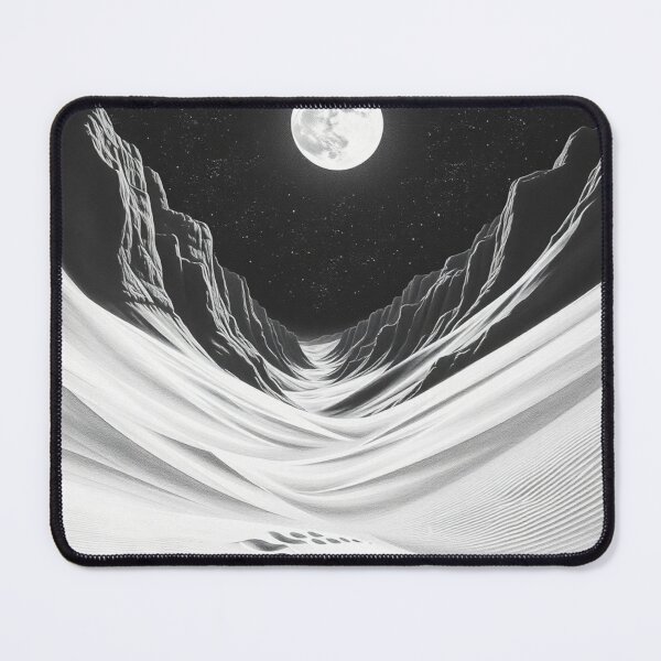 Item preview, Black and White Desert Moon Landscape Art Print designed and sold by EllDAV777.