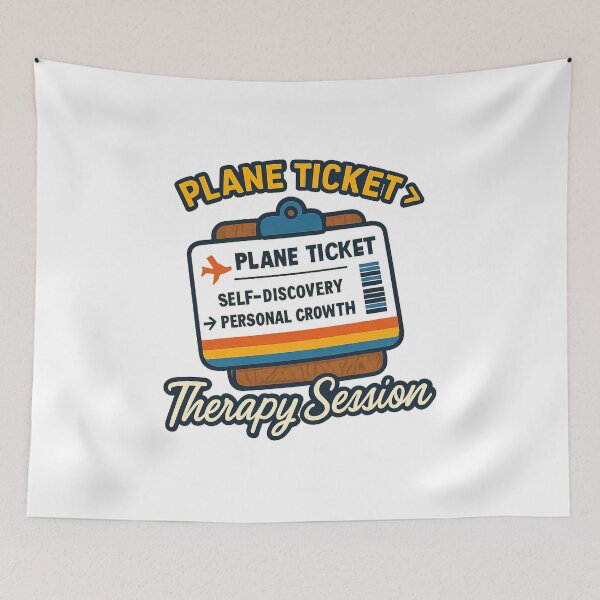 Item preview, Plane Ticket > Therapy Session Adventure Vintage Travel designed and sold by Retro-Anime9.
