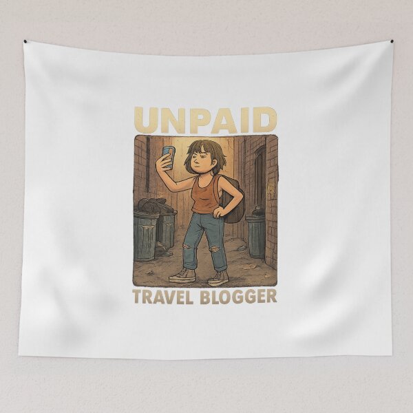 Item preview, Unpaid Travel Blogger Adventure Vintage Travel 2 designed and sold by Retro-Anime9.