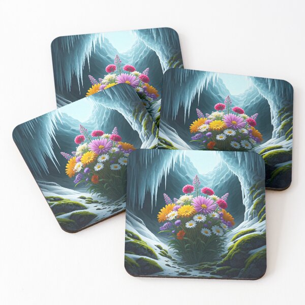 Item preview, Bloom of Winter: Flowers in the Snowlit Cavern designed and sold by PawPrintedArt.