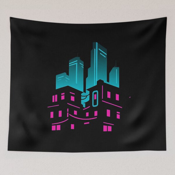 Item preview, Neon Slums & Skyline – Cyberpunk District Silhouette designed and sold by AddictiveDesign.
