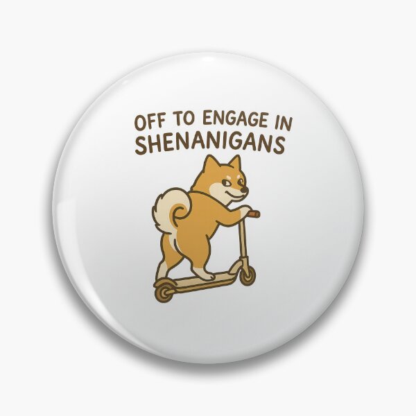 Item preview, Off to Engage in Shenanigans – Funny Shiba Inu Scooter Design designed and sold by newnomads-art.