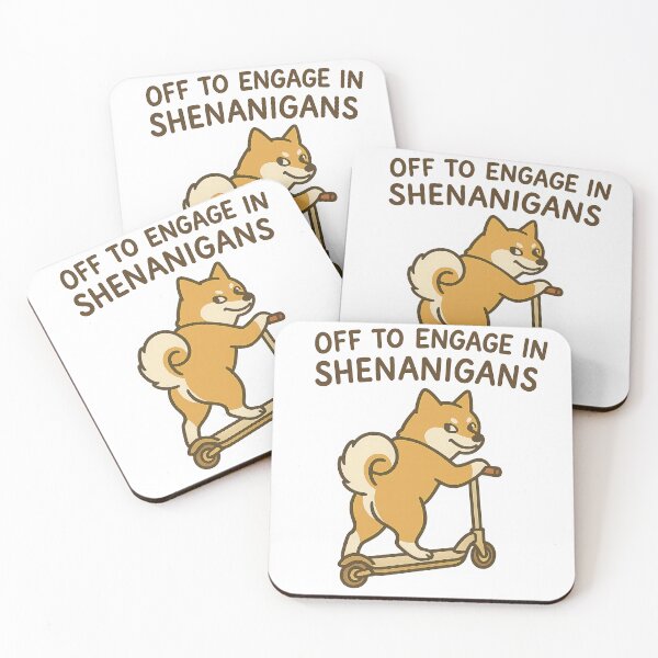 Item preview, Off to Engage in Shenanigans – Funny Shiba Inu Scooter Design designed and sold by newnomads-art.
