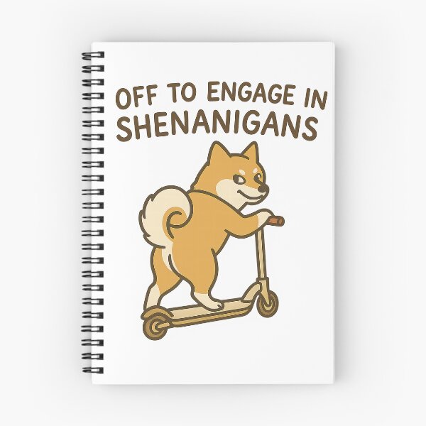 Item preview, Off to Engage in Shenanigans – Funny Shiba Inu Scooter Design designed and sold by newnomads-art.