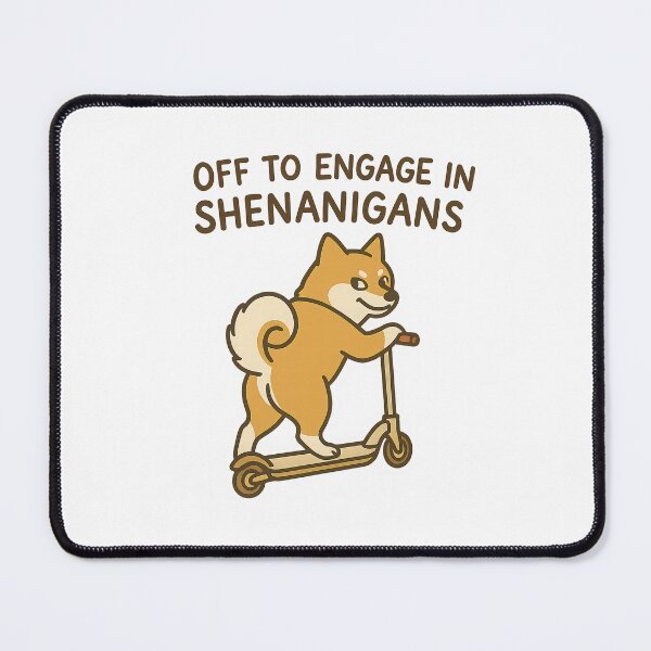 Item preview, Off to Engage in Shenanigans – Funny Shiba Inu Scooter Design designed and sold by newnomads-art.
