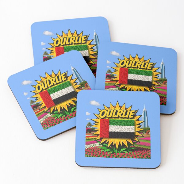 Item preview,  Dubai Miracle Garden – 3D Comic Floral Label with UAE Flag , designed and sold by PaintMeWorld.