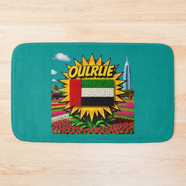 Item preview,  Dubai Miracle Garden – 3D Comic Floral Label with UAE Flag , designed and sold by PaintMeWorld.