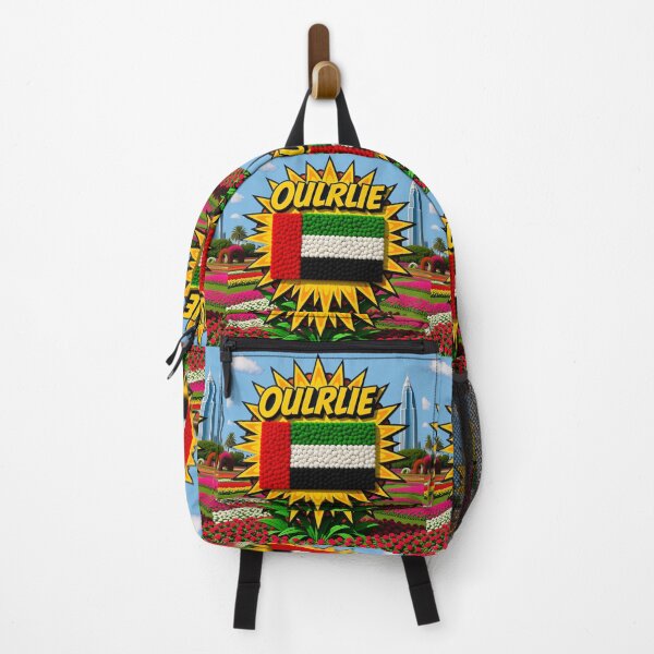 Item preview, Dubai Miracle Garden – 3D Comic Floral Label with UAE Flag , designed and sold by PaintMeWorld.