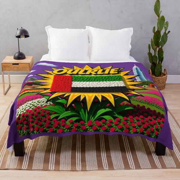 Item preview,  Dubai Miracle Garden – 3D Comic Floral Label with UAE Flag , designed and sold by PaintMeWorld.