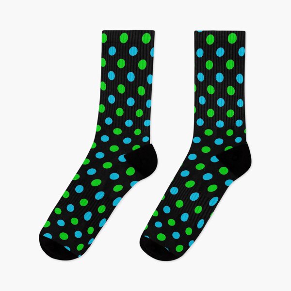 Item preview, Blue Green Polka Dots On Black Background Design  designed and sold by PatternTitan.