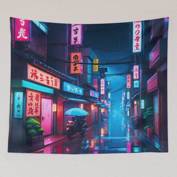 Item preview, Tokyo Street At Night LoFi Art  designed and sold by ZenGrooves.
