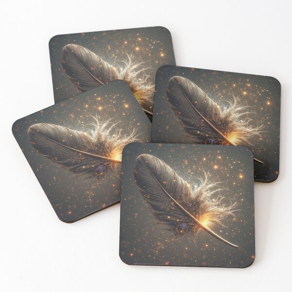 Item preview, Golden Ember Feather — Dark Fantasy Firelight Feather Art, Magical Glowing Spark Illustration by NegarTv Designs designed and sold by NegarTv Designs.