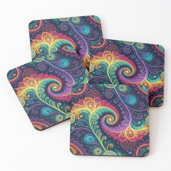 Item preview, Rainbow Fractal Flow Vibrant Liquid Light Show Pattern designed and sold by HLPsychDesigns.