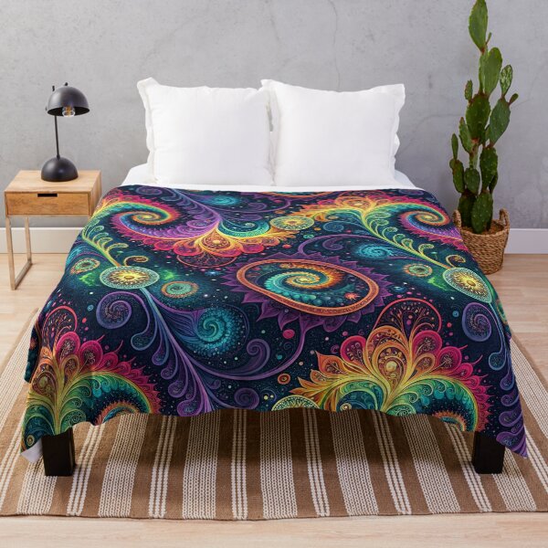 Item preview, Rainbow Fractal Flow Vibrant Liquid Light Show Pattern designed and sold by HLPsychDesigns.