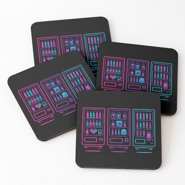 Item preview, Neon Cyber Vending Machines – Futuristic Vaporwave Drink Dispensers designed and sold by AddictiveDesign.