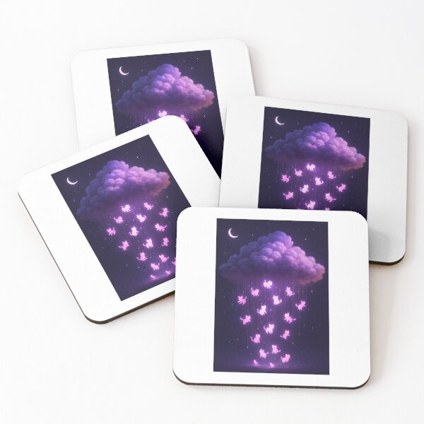Item preview, Midnight Purple Cat Rain – Magical Fantasy Artwork designed and sold by LovelyCatGalaxy.