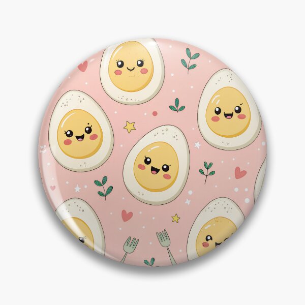 Item preview, Kawaii Deviled Eggs Pattern – Cute Pastel Food Illustration for Food Lovers designed and sold by VividOrganica.