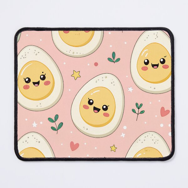 Item preview, Kawaii Deviled Eggs Pattern – Cute Pastel Food Illustration for Food Lovers designed and sold by VividOrganica.