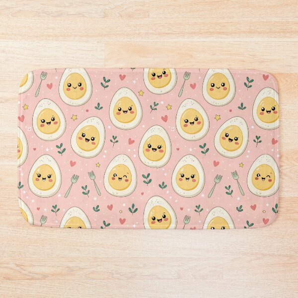 Item preview, Kawaii Deviled Eggs Pattern – Cute Pastel Food Illustration for Food Lovers designed and sold by VividOrganica.