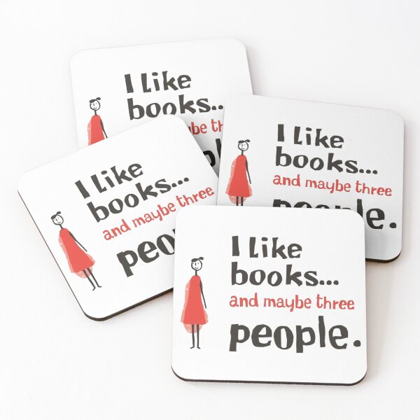 Item preview, I Like Books and Maybe Three People – Funny Book Lover Quote designed and sold by Scattered-Words.