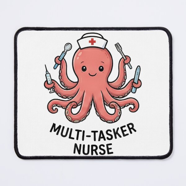 Item preview, Multitasker Nurse Octopus Funny Healthcare Worker designed and sold by k3rstman1.