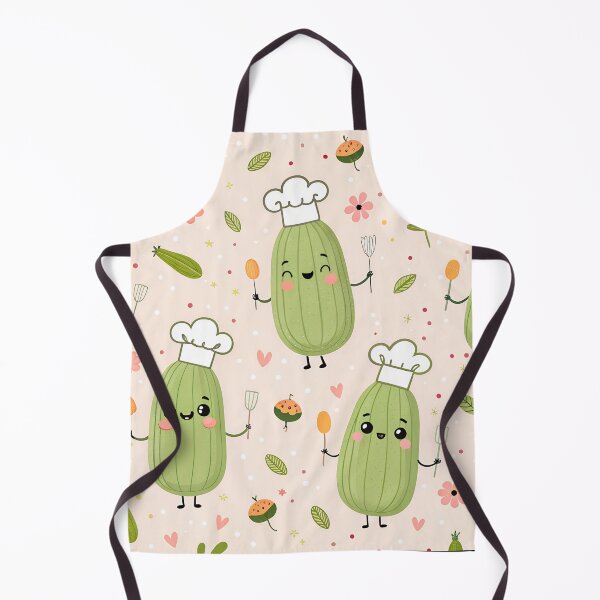 Item preview, Kawaii Zucchini Pattern – Cute Vegetable Illustration for Food Lovers & Kitchen Decor designed and sold by VividOrganica.
