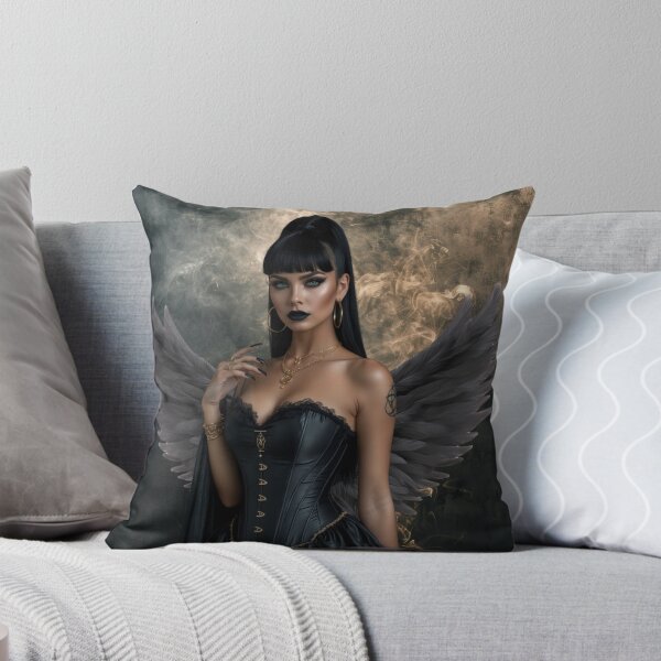 Item preview, dark angel witch – emerald gaze – gothic winged fantasy designed and sold by Traumrausch.