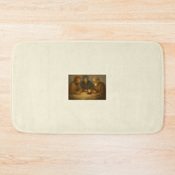 Item preview, Wise Men Studying Ancient Maps Under Lamplight designed and sold by Novel Works Studio.