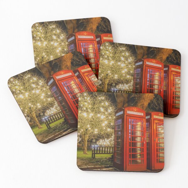 Item preview, Traditional red English phone boxes under the Christmas lights designed and sold by Martin Fenton.