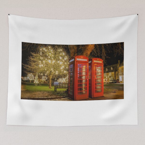Item preview, Traditional red English phone boxes under the Christmas lights designed and sold by Martin Fenton.