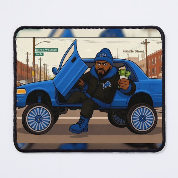 Item preview, Detroit Westside King – Blue Rider Cartoon Flex designed and sold by Urban Chief Collective.