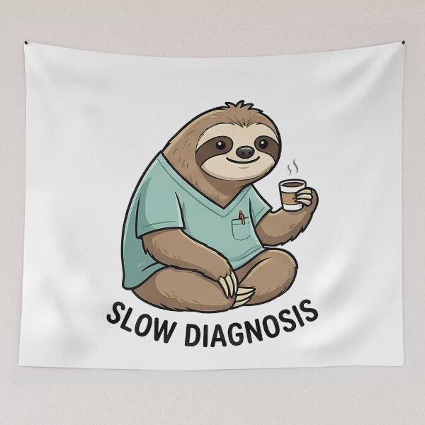 Item preview, Funny Sloth Slow Diagnosis Doctor Coffee designed and sold by k3rstman1.