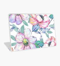 Romantic watercolor flowers hand paint design Laptop Skin
