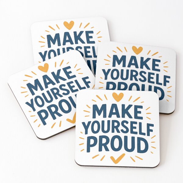 Item preview, Make Yourself Proud Positive Quote with Hearts and Sunshine. designed and sold by The-T-In-Retro.